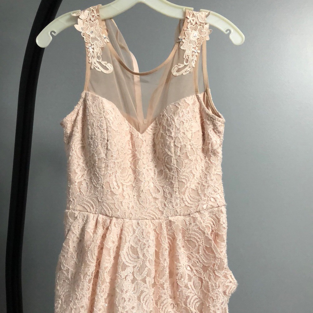Sparkly pinkish nude/tan midi dress